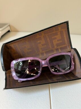 Fendi Lavender Rectangular Women's Sunglasses